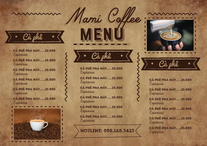 menu quan cafe